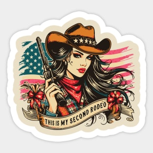 This Is My Second Rodeo // Vintage Cowgirl Design Sticker